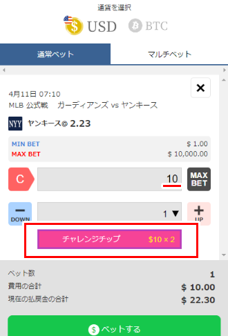 チャレンジチップ使用例