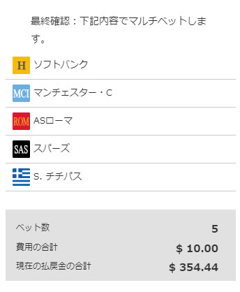 ベット受付画面の説明