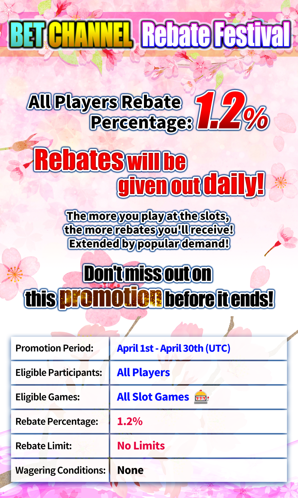 BET CHANNEL Rebate Festival